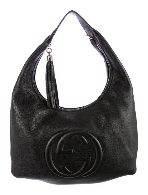 gucci hobo bag leather|gucci hobo bag vintage black.